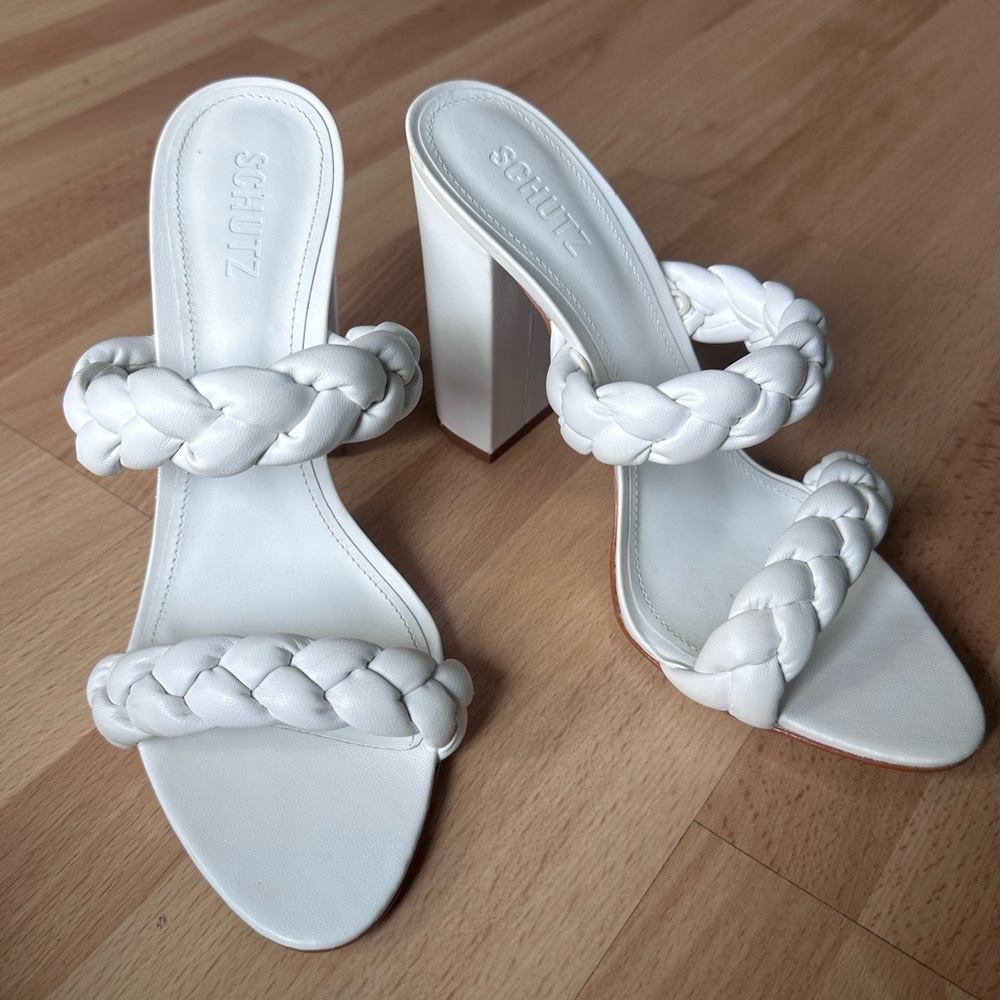 Schutz Braided Chunky Block Heel sandal size 10